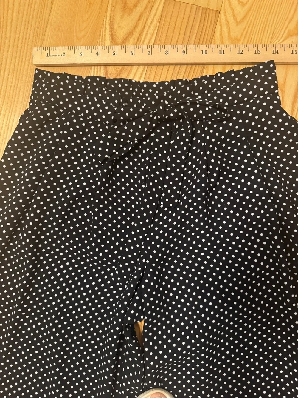 Adrienne Vittadini Black Polka Dot Wide-Leg Culotte Pants - Picture 4 of 5